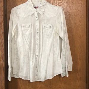 White button down western shirt